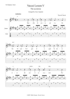 Vaccai-Lesson 5. The Acciatura. For Tenor and Soprano voice with guitar