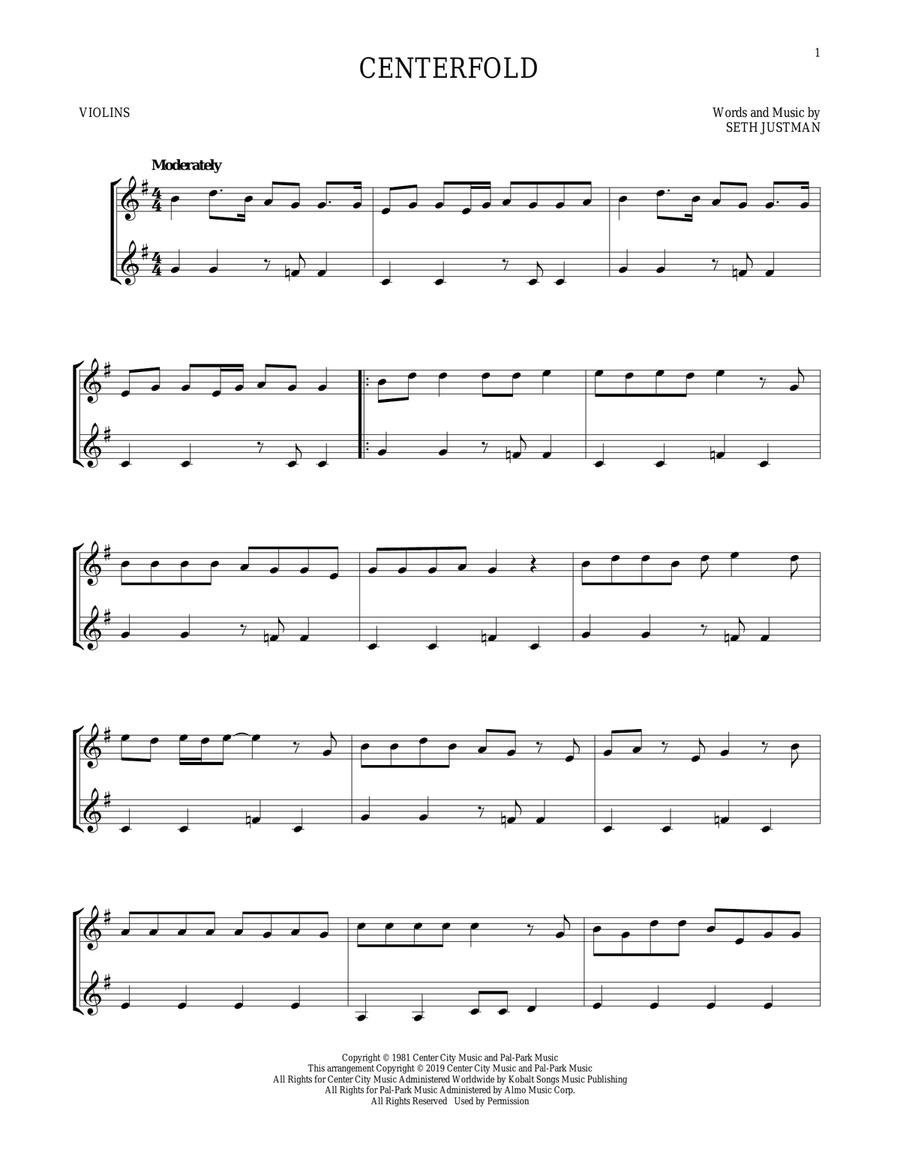 Centerfold String Duet scores gallery preview page 1