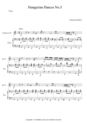Hungarian Dances No.5 Easy version in G minor