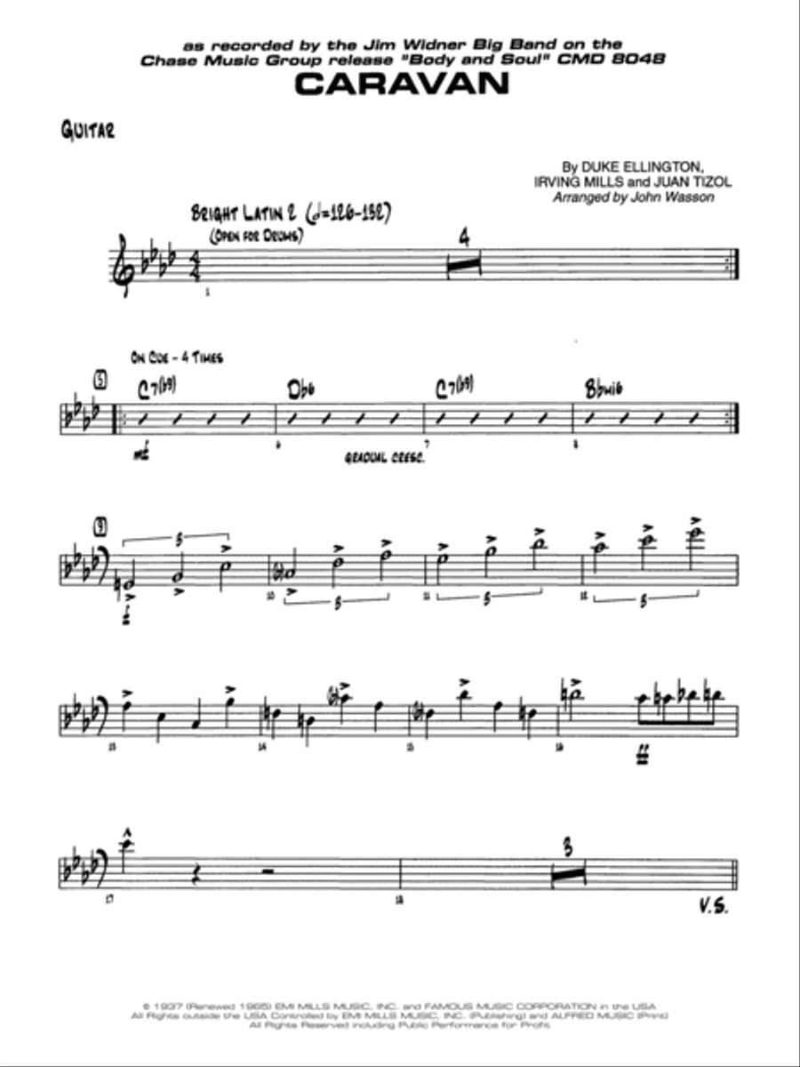 Caravan: Guitar Caravan: Guitar Jazz Ensemble scores gallery preview page 1