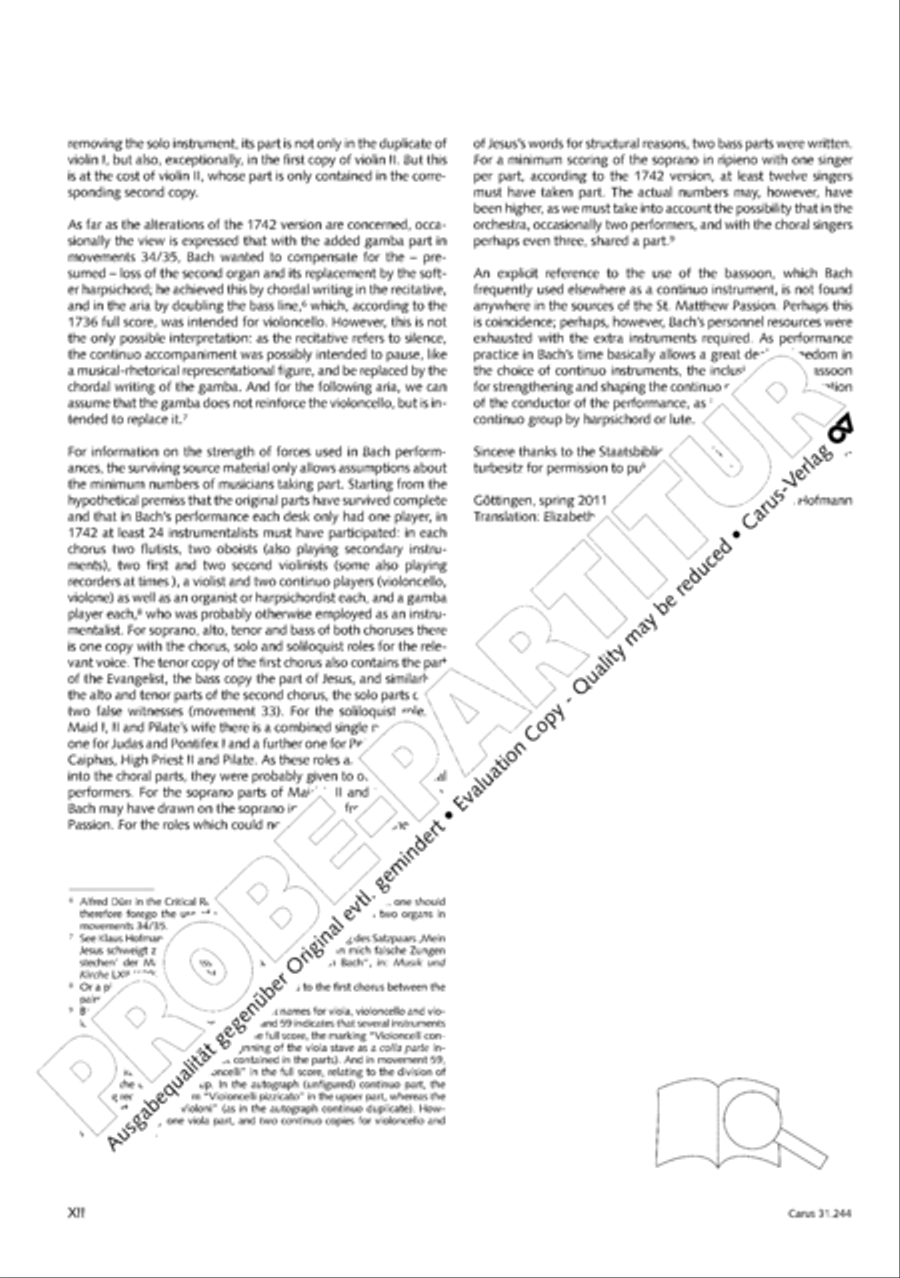 St. Matthew Passion (Matthaus-Passion) 4-Part scores gallery preview page 13