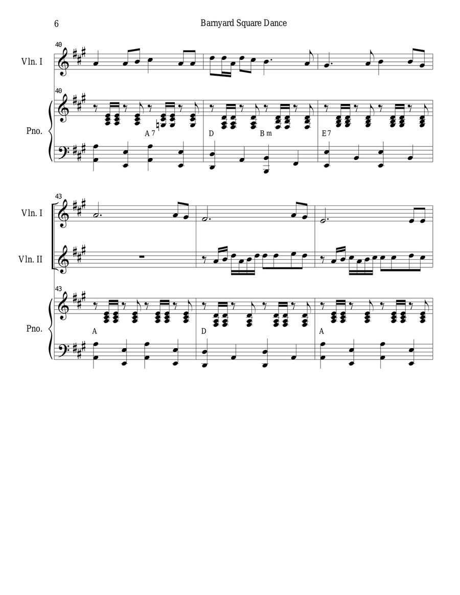 Barnyard Square Dance String Duet scores gallery preview page 6
