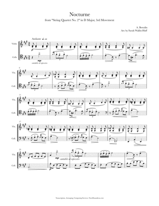 Book cover for Borodin Nocturne (for Violin/Cello Duo)