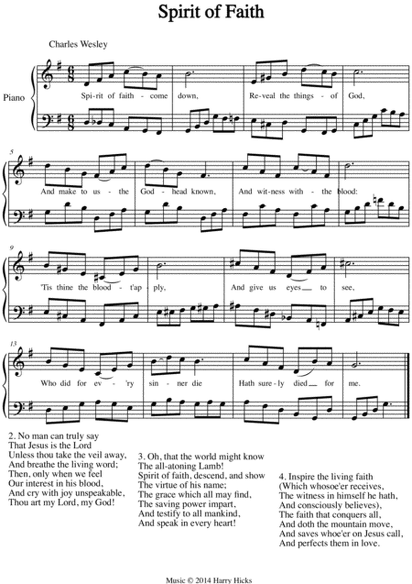 Spirit of faith. A new tune to a wonderful Wesley hymn.