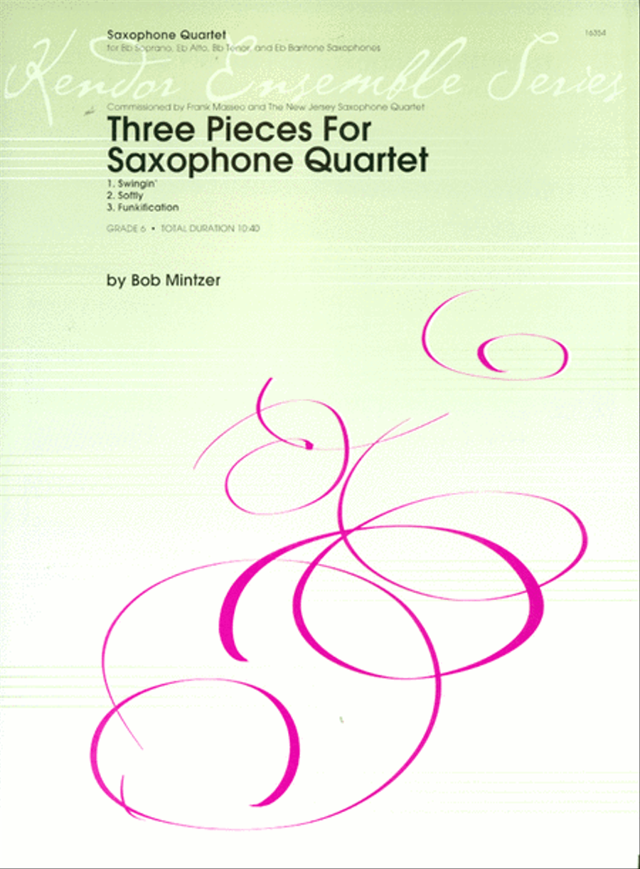 Three Pieces For Saxophone Quartet Saxophone Quartet scores gallery preview page 1