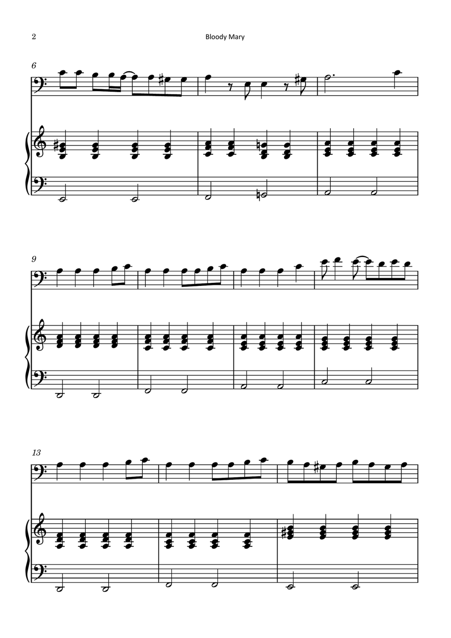Bloody Mary Piano scores gallery preview page 2