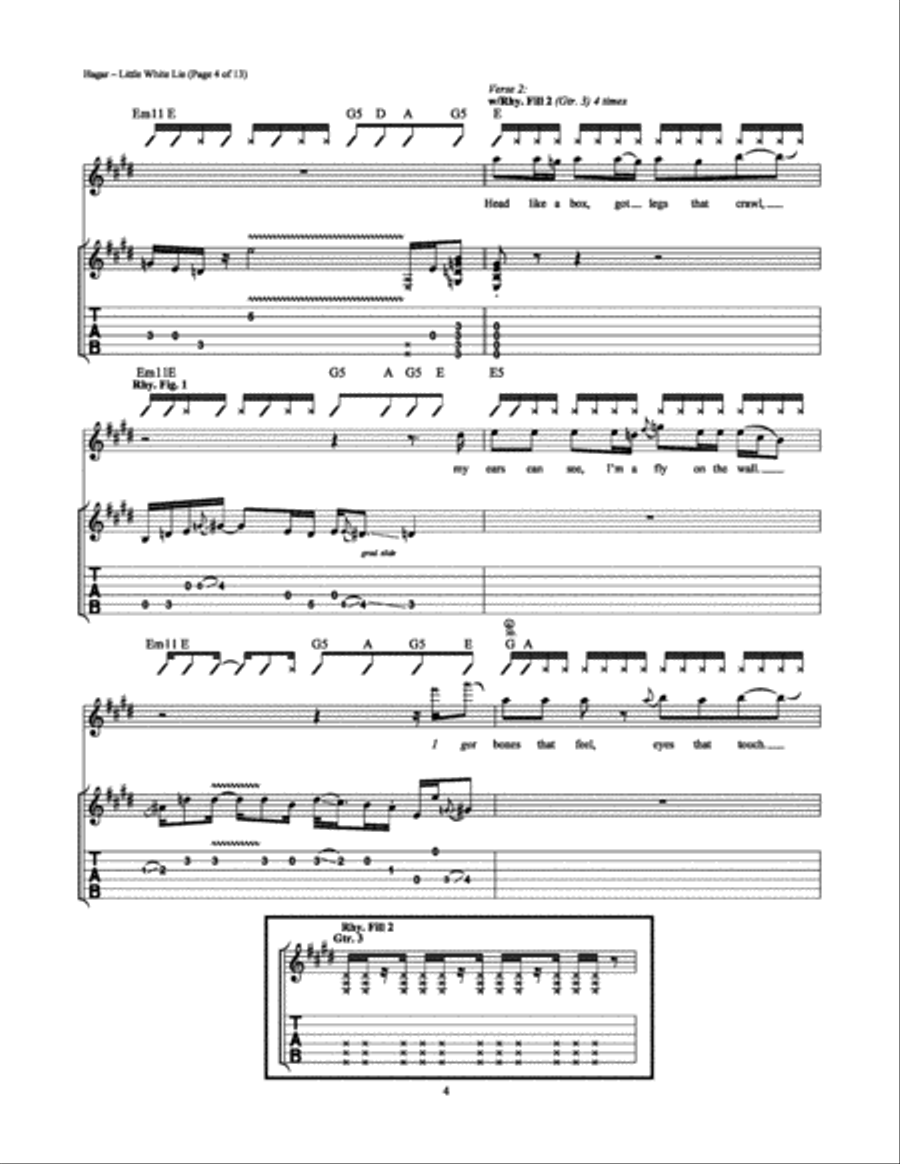 Little White Lie Little White Lie Electric Guitar scores gallery preview page 4