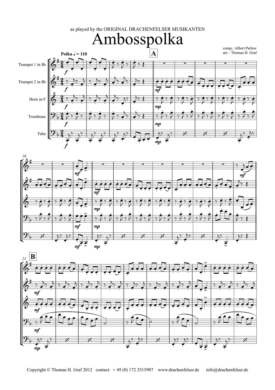 Amboss-Polka - German Polka - Oktoberfest - Brass Quintet