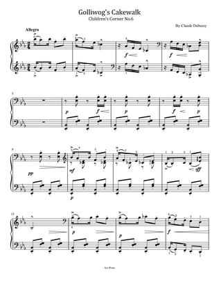Debussy - Golliwog's Cakewalk - Children's Corner No.6 - Original For Piano Solo With Fingered
