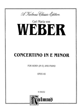 Book cover for Weber: Concertino in E Minor, Op. 45