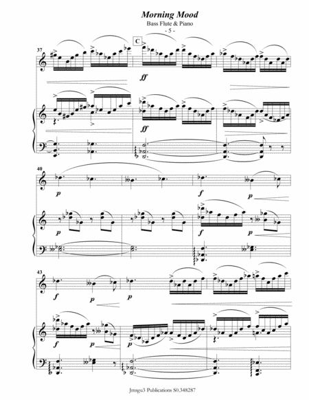 Grieg: Morning Mood from Peer Gynt Suite for Bass Flute & Piano image number null