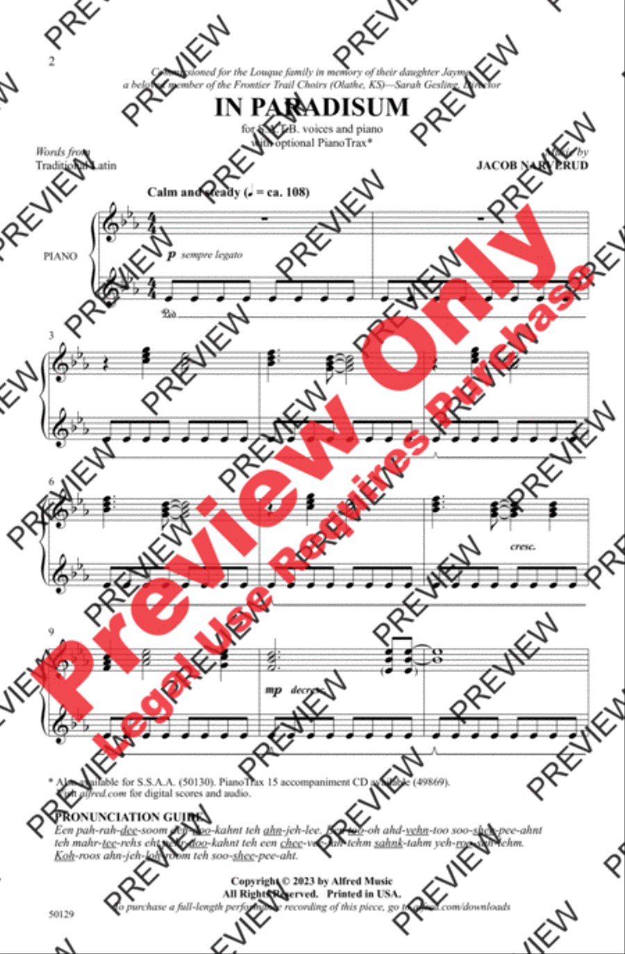 In Paradisum 4-Part scores gallery preview page 2