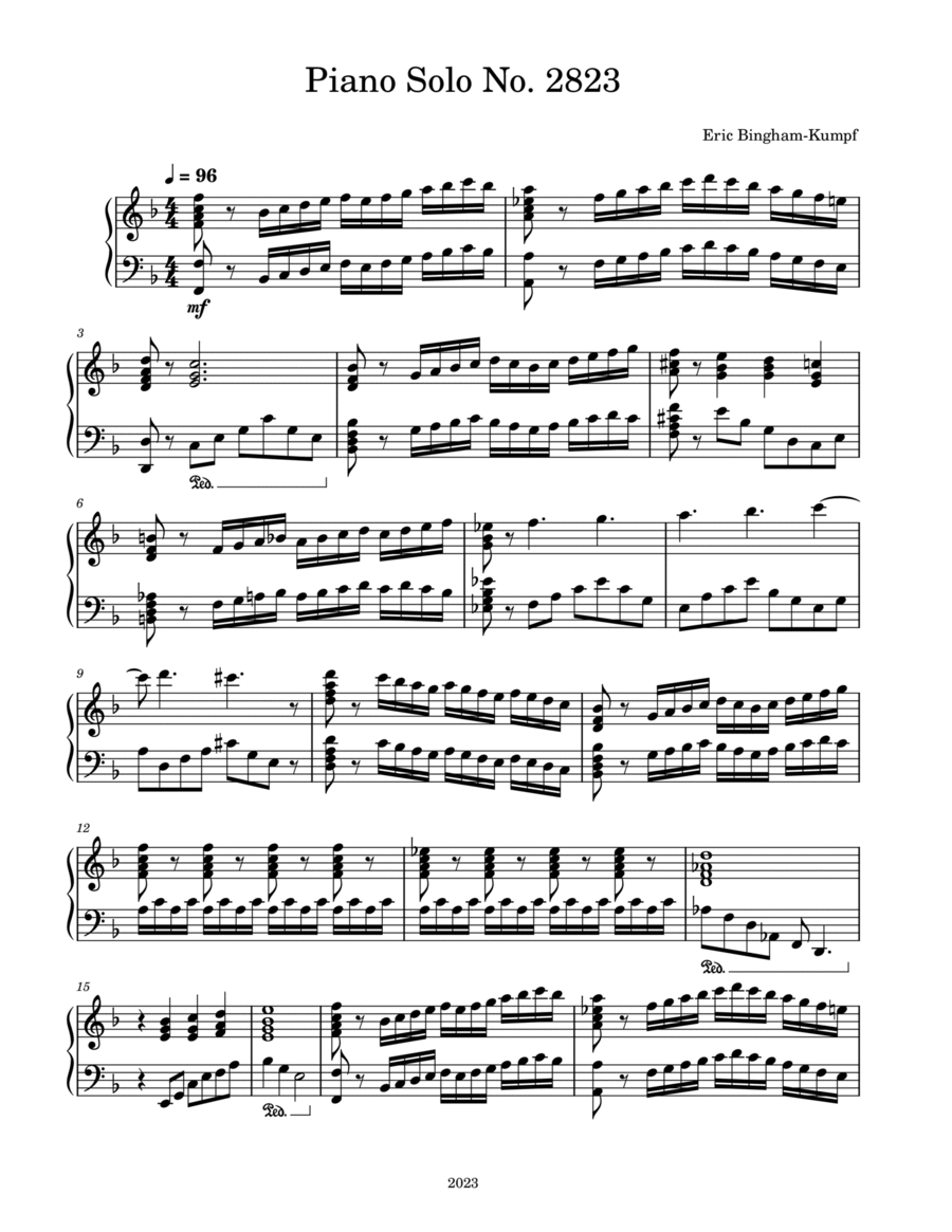Piano Solo No. 2823 Piano Solo No. 2823 Piano Solo scores gallery preview page 1