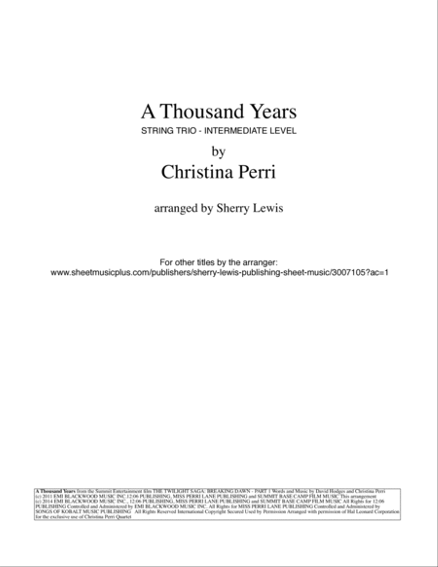A Thousand Years String Trio scores gallery preview page 2