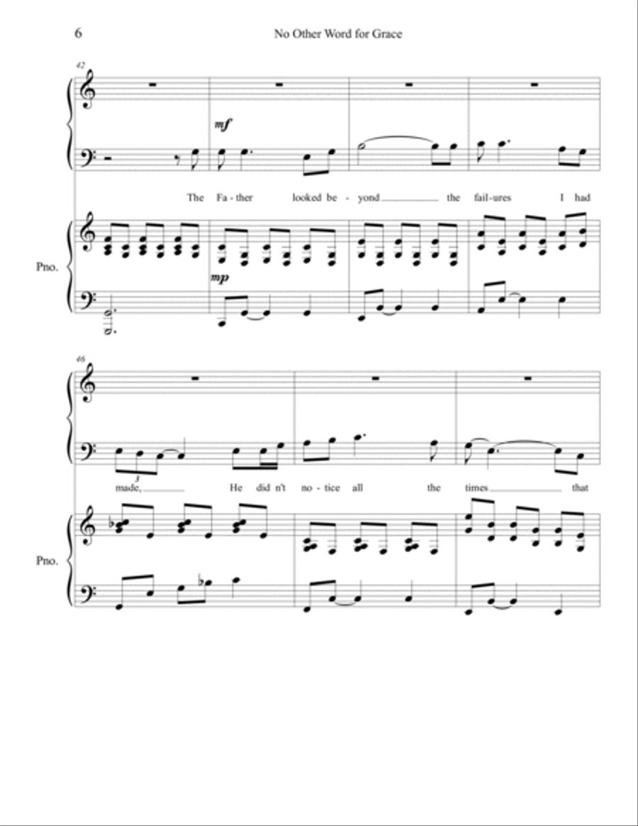 No Other Word For Grace, But Amazing 3-Part scores gallery preview page 6