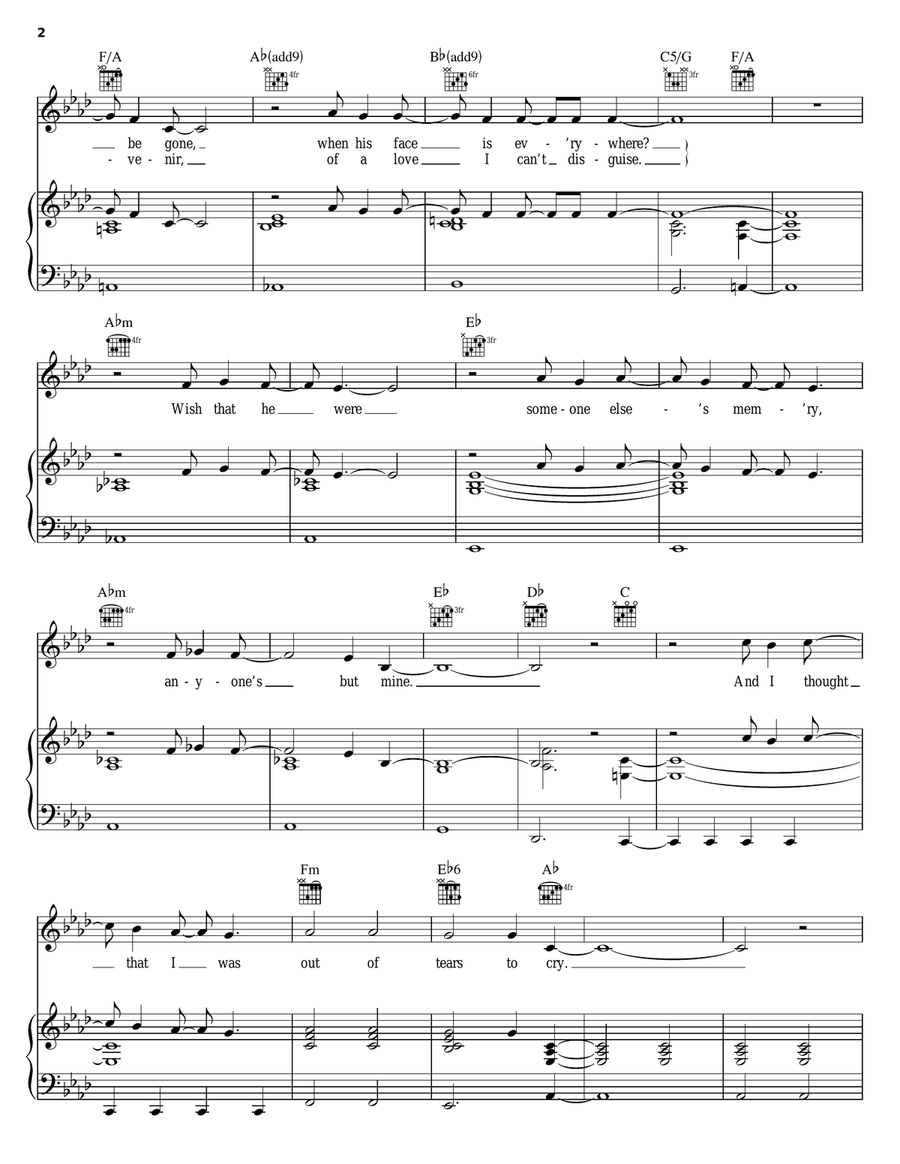 Traces Piano, Vocal, Guitar scores gallery preview page 2