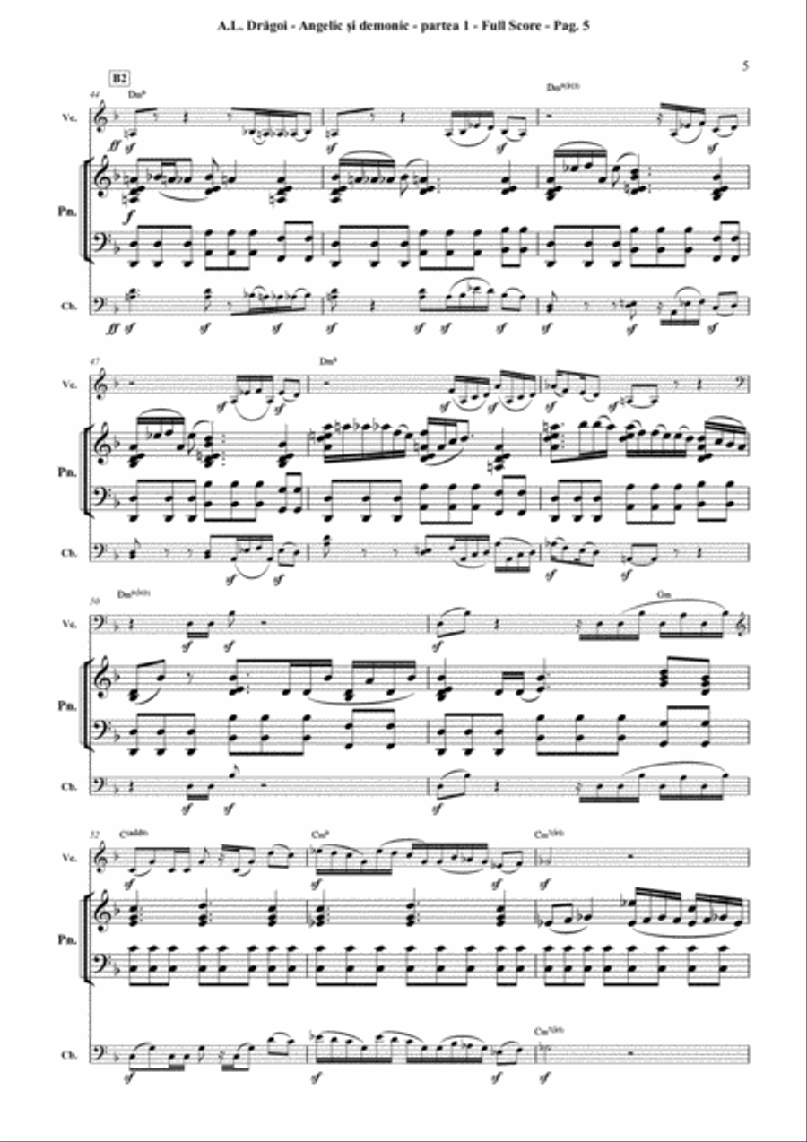 ANGELIC ŞI DEMONIC (Angelic and demonic) - musical fantasy in two parts for instrumental trio (cell 2-Part scores gallery preview page 5