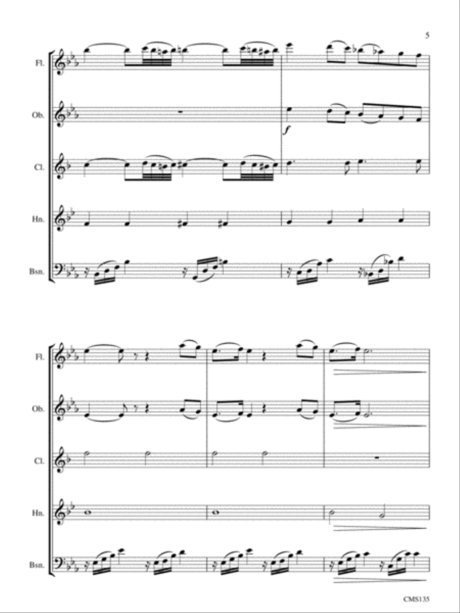 Pas de Deux Woodwind Quintet scores gallery preview page 5