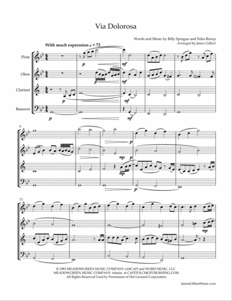 Via Dolorosa Woodwind Quartet scores gallery preview page 2
