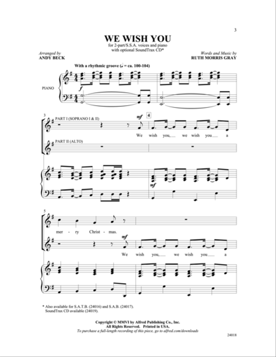 We Wish You We Wish You SSA scores gallery preview page 2