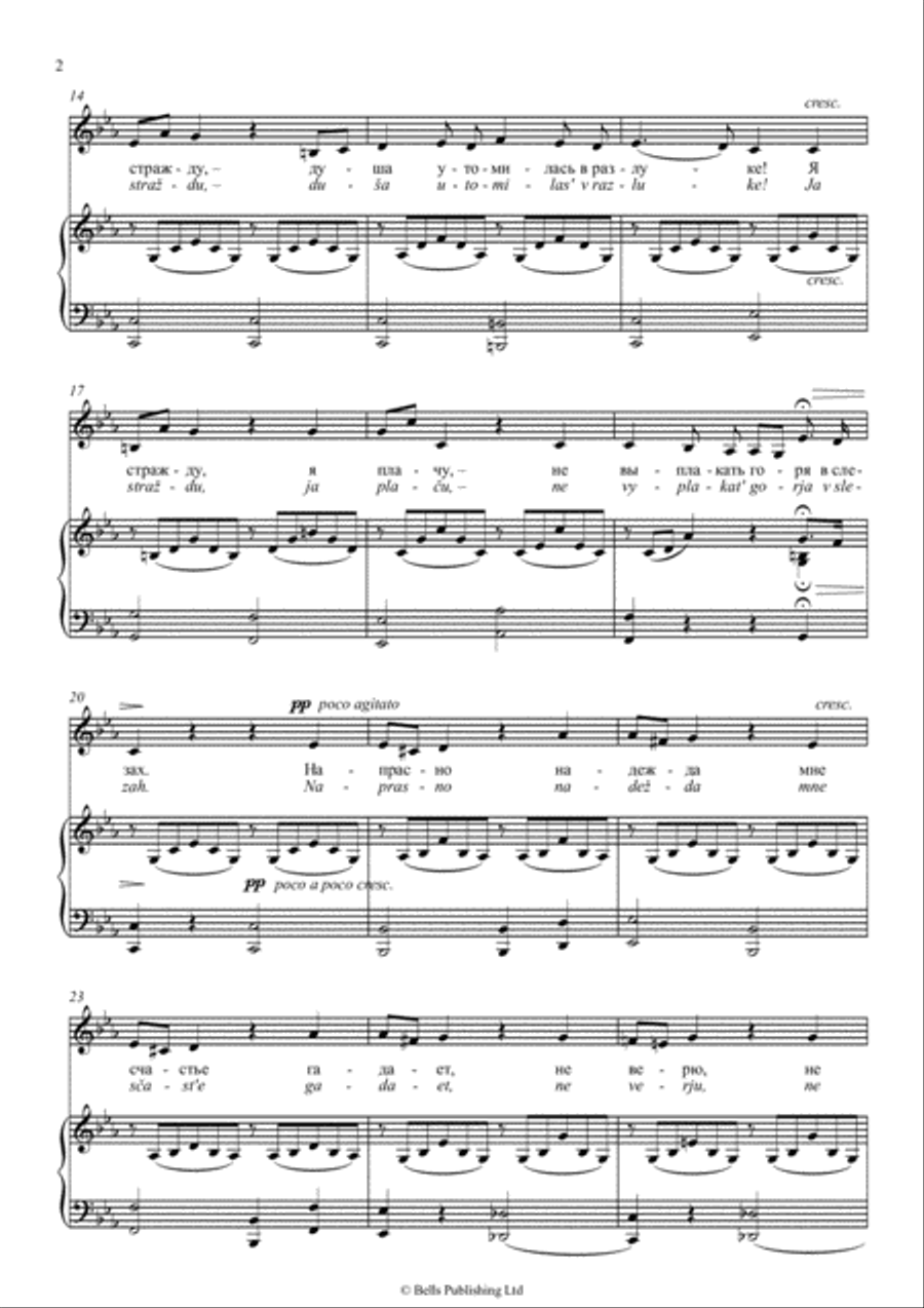 Somnenie (voice and piano) (C minor) Voice Solo scores gallery preview page 2
