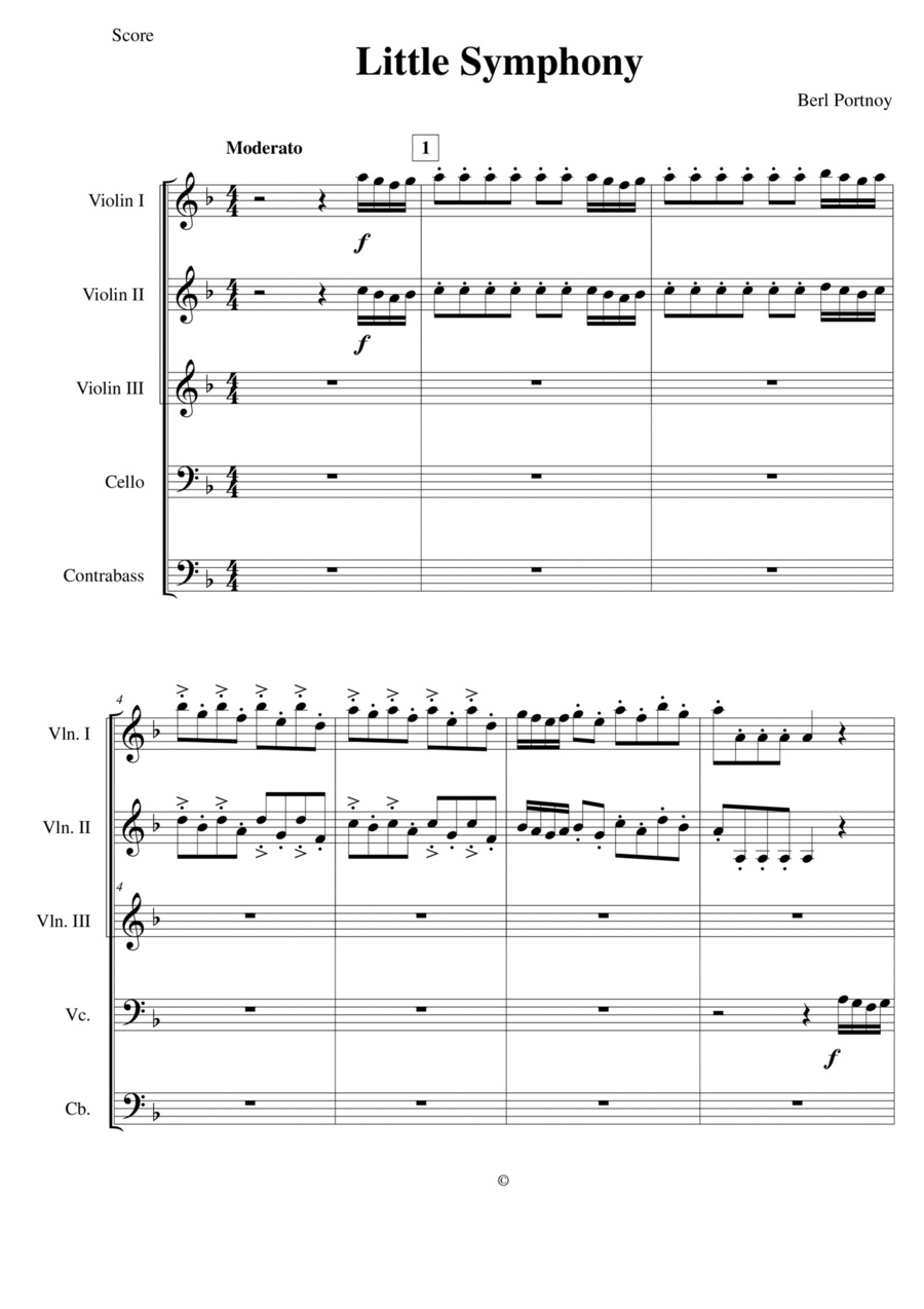 Little Symphony for Beginning String Orchestra String Orchestra scores gallery preview page 1