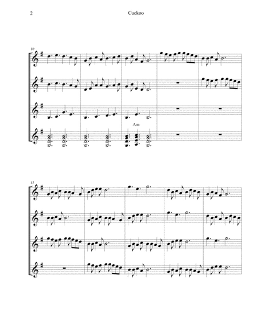 Cuckoo Guitar Ensemble scores gallery preview page 3