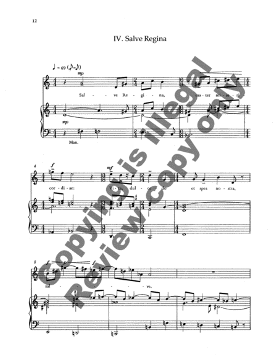 Four Marian Antiphons High Voice scores gallery preview page 7