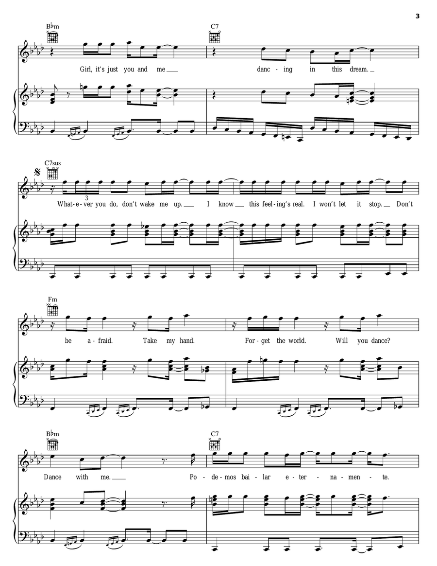 Dance With Me Piano, Vocal, Guitar scores gallery preview page 3