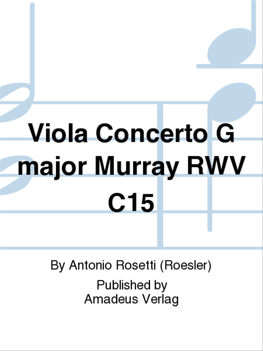 Viola Concerto G major Murray RWV C15 Orchestra scores gallery preview page 1