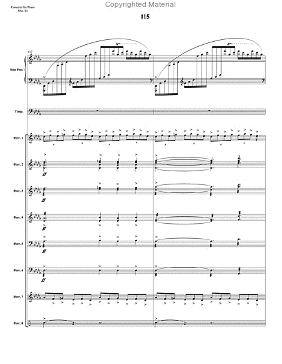 Concerto for Piano and Percussion Orchestra Percussion Ensemble scores gallery preview page 28