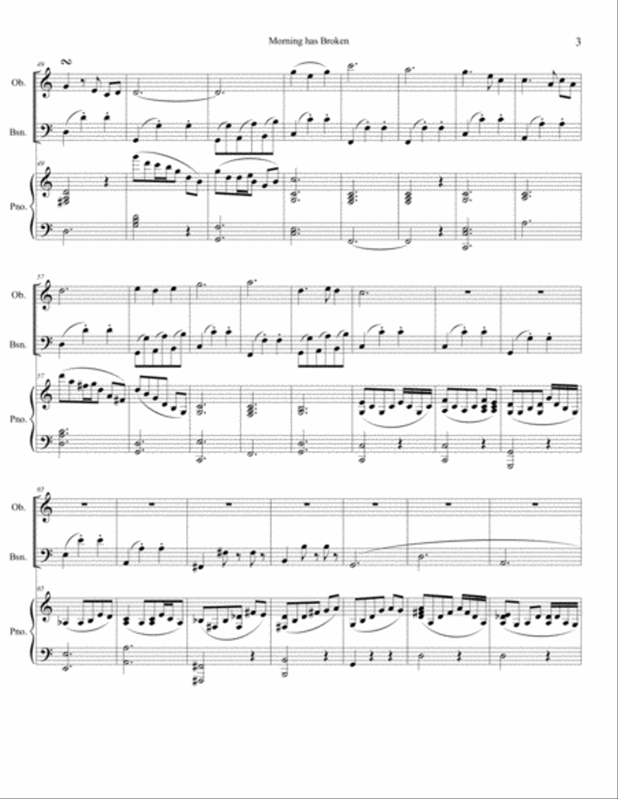 Morning Has Broken Woodwind Duet scores gallery preview page 4