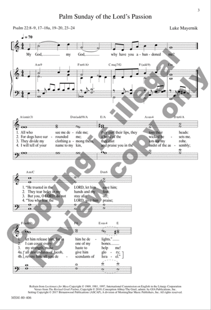 The Five Graces Psalter: Responsorial Psalms for Holy Week (Choral Edition) Choir scores gallery preview page 4