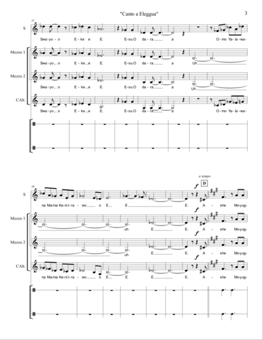 Canto a Eleggua 4-Part scores gallery preview page 4