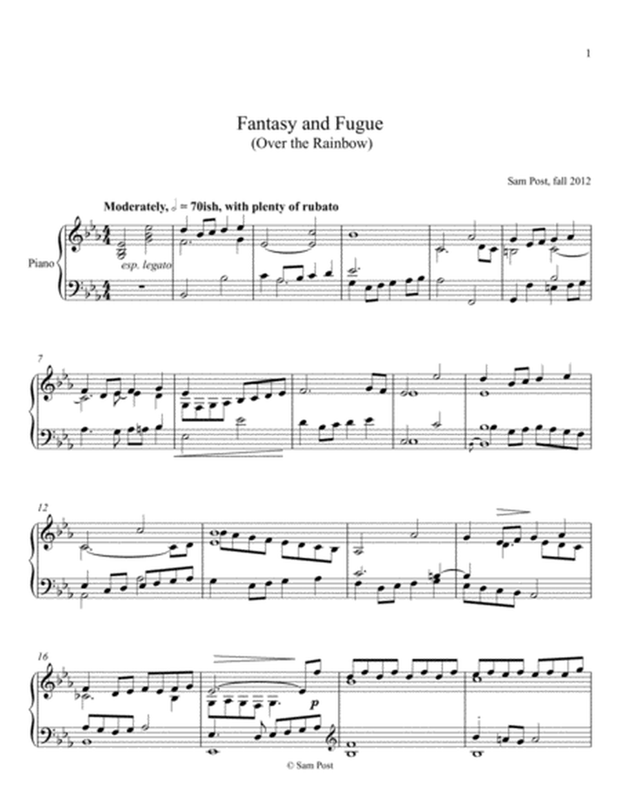 Fantasy and Fugue on "Over the Rainbow", op. 5 image number null