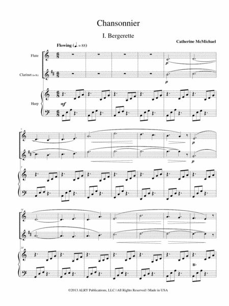 Chansonnier for Flute, Clarinet and Harp image number null