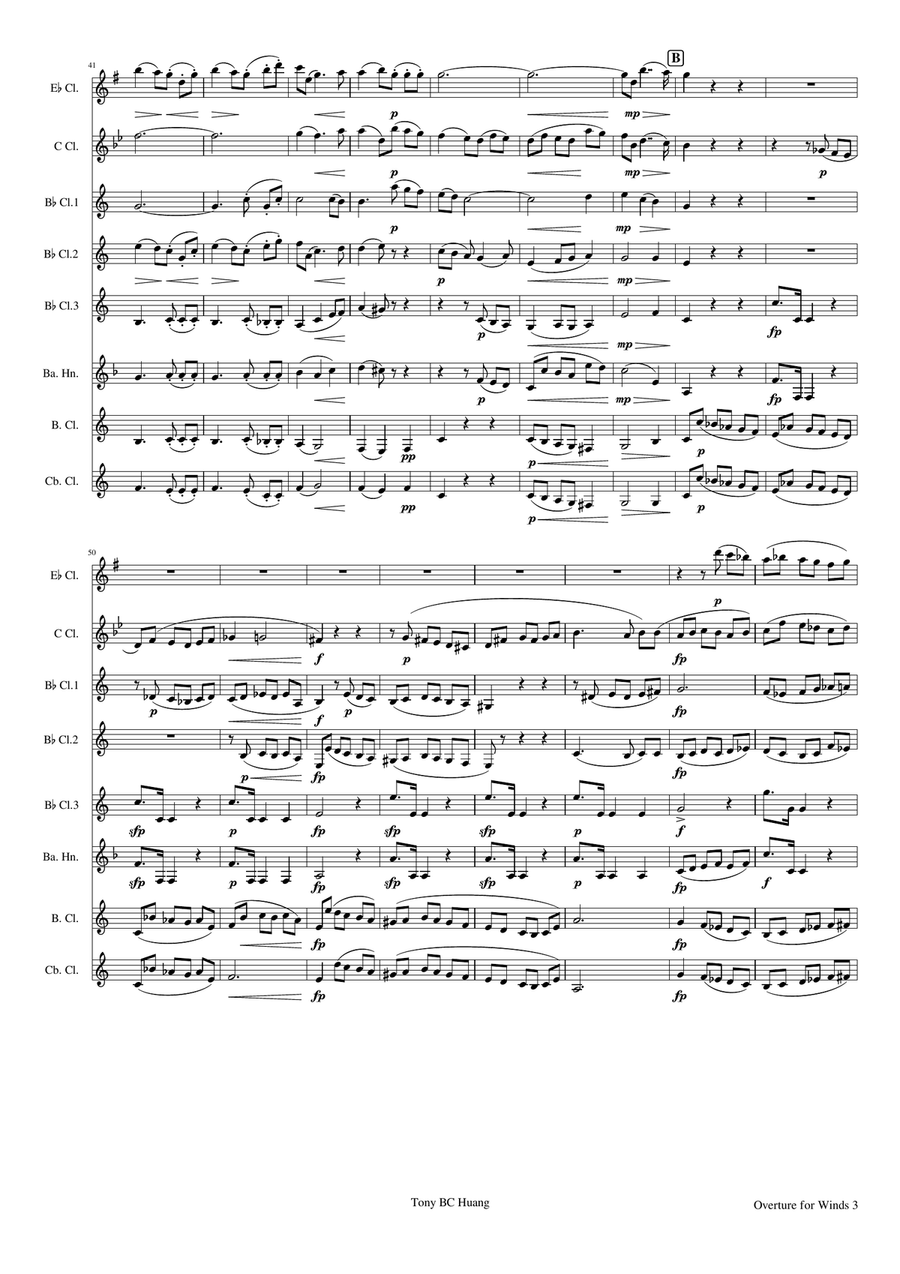 Mendelssohn: Overture for Winds Op.24 for Clarinet Choir Clarinet Choir scores gallery preview page 3