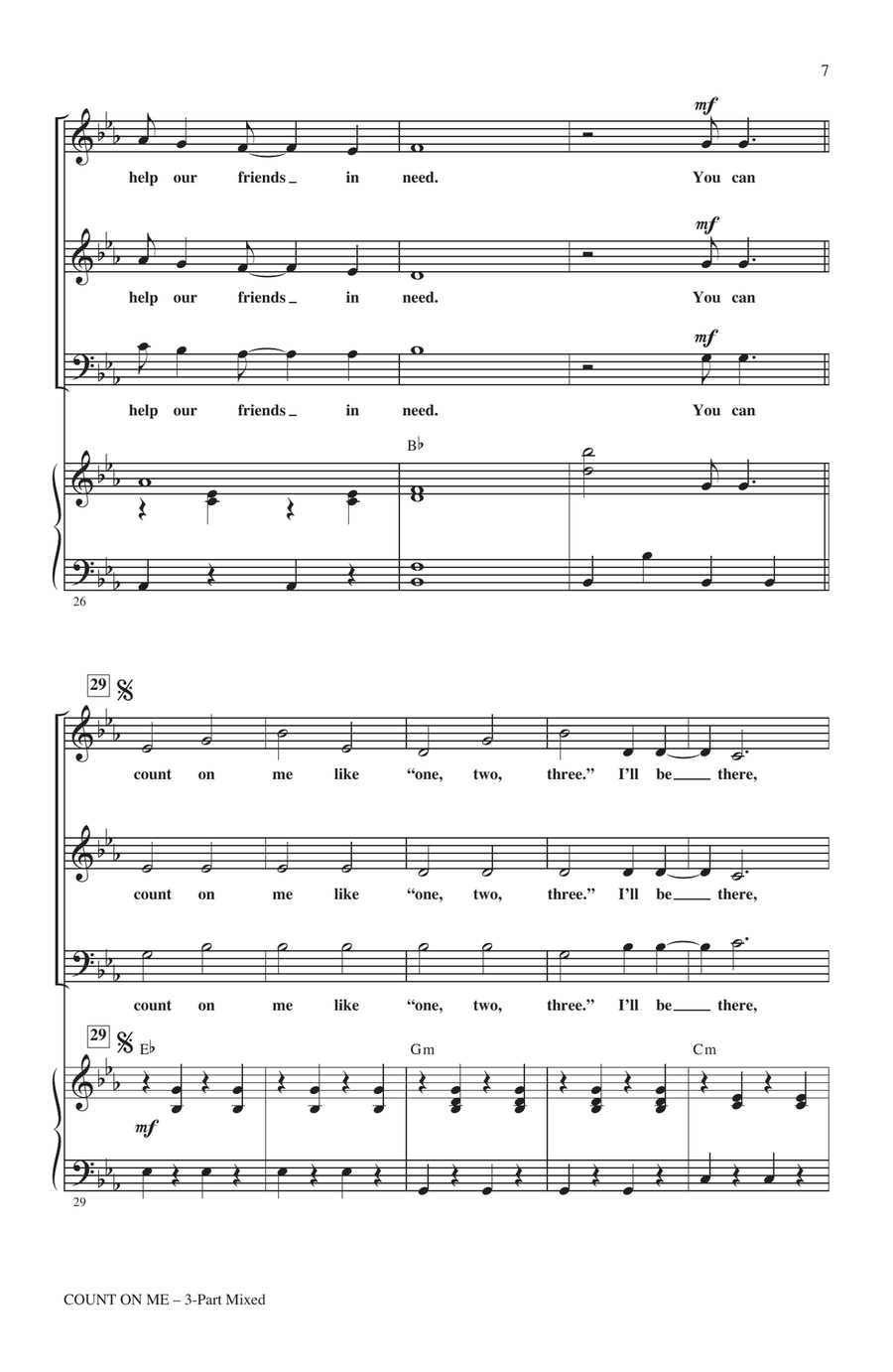 Count On Me (arr. Janet Day) 3-Part scores gallery preview page 5