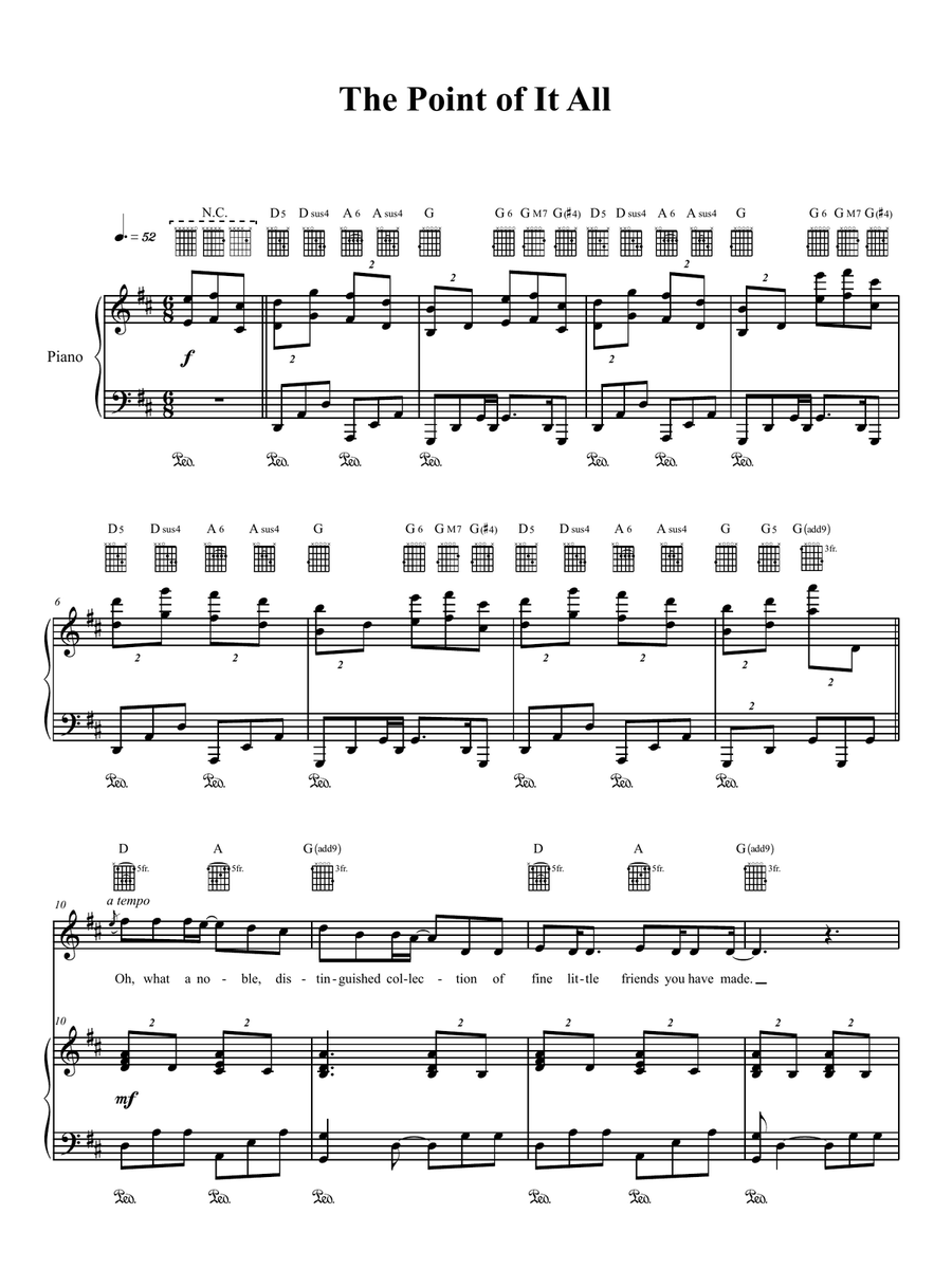 The Point Of It All Piano, Vocal, Guitar scores gallery preview page 1
