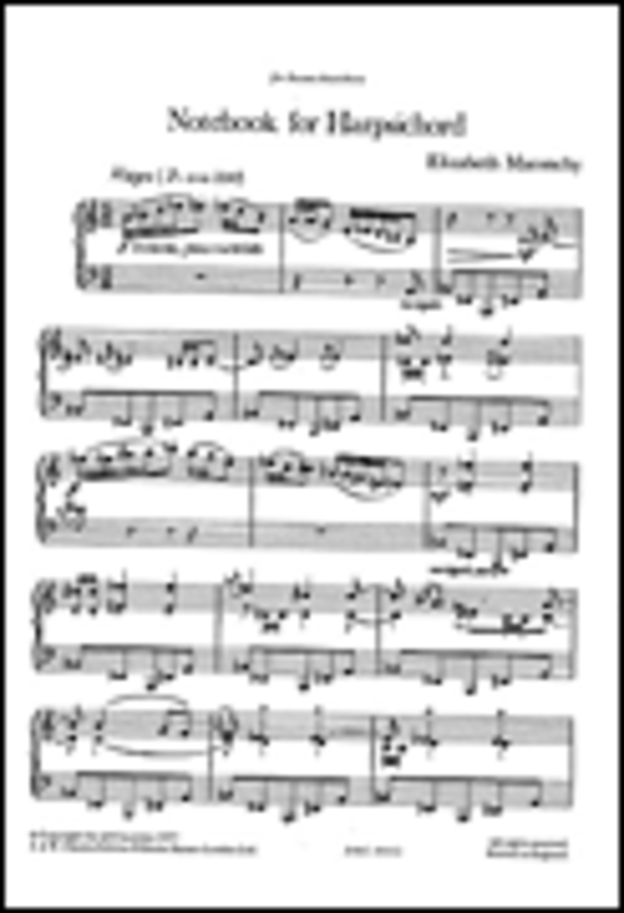 Elizabeth Maconochy Notebook For Harpsichord