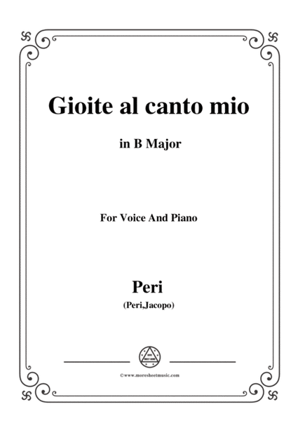 Peri-Gioite al canto mio in B Major, for Voice and Piano image number null