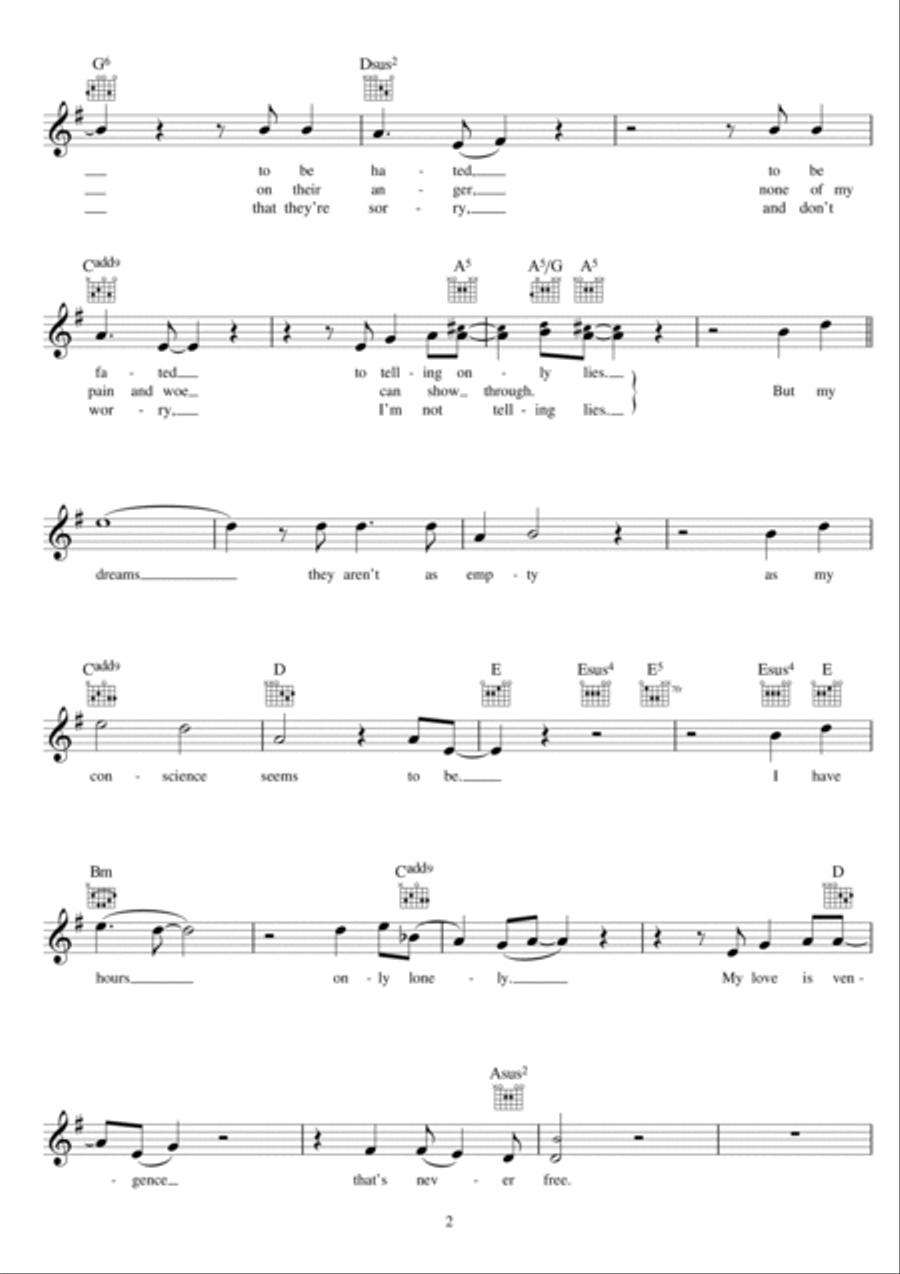Behind Blue Eyes Piano scores gallery preview page 2