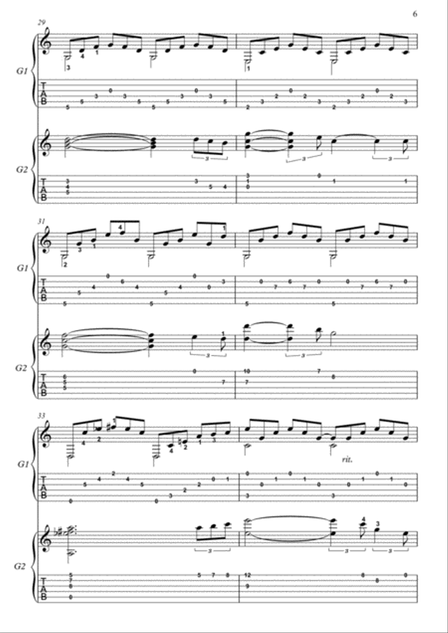 Ave Maria guitar duet Acoustic Guitar scores gallery preview page 6