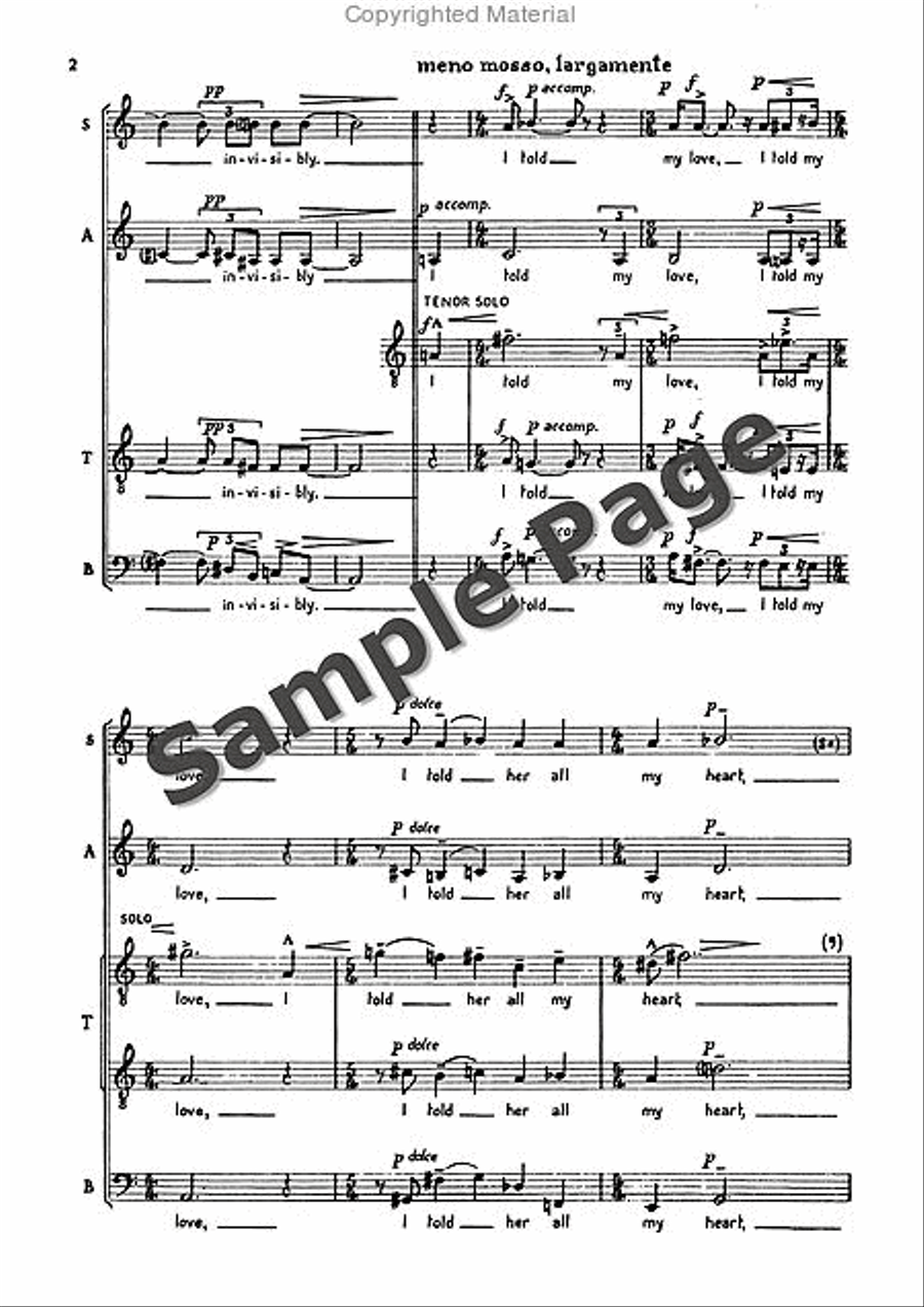 Poems 5 & An Epigram Of Wm. Blake 4-Part scores gallery preview page 3