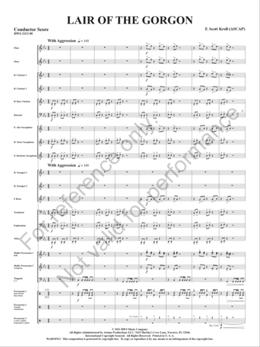 Lair Of The Gorgon Concert Band scores gallery preview page 4