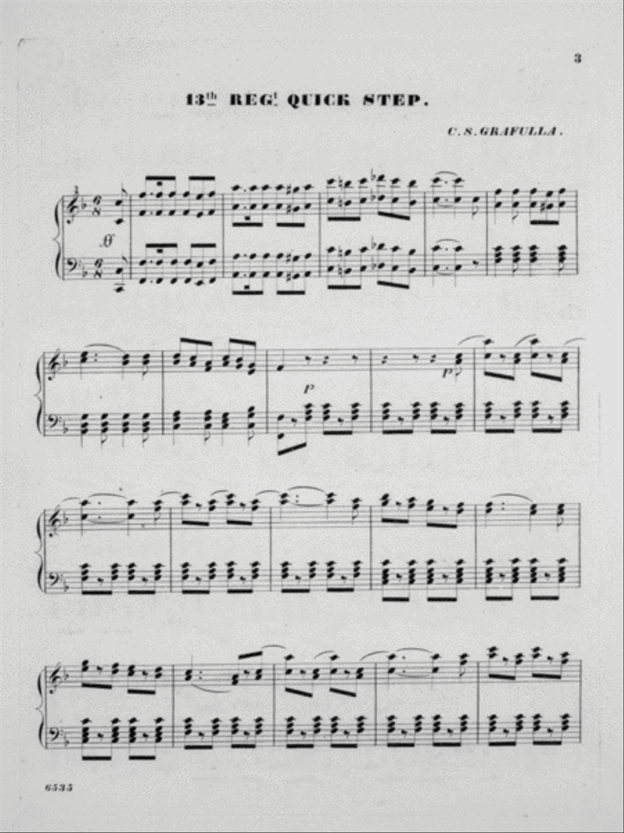 13th Regiment N.G.S.N.Y. Quick Step Piano Solo scores gallery preview page 2