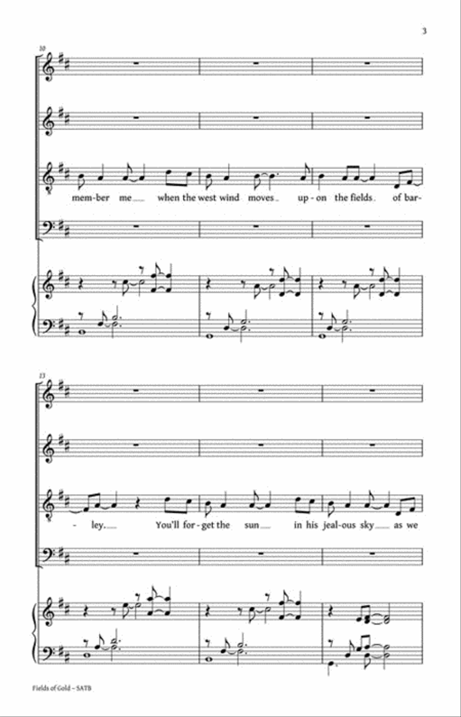 Fields of Gold 4-Part scores gallery preview page 3
