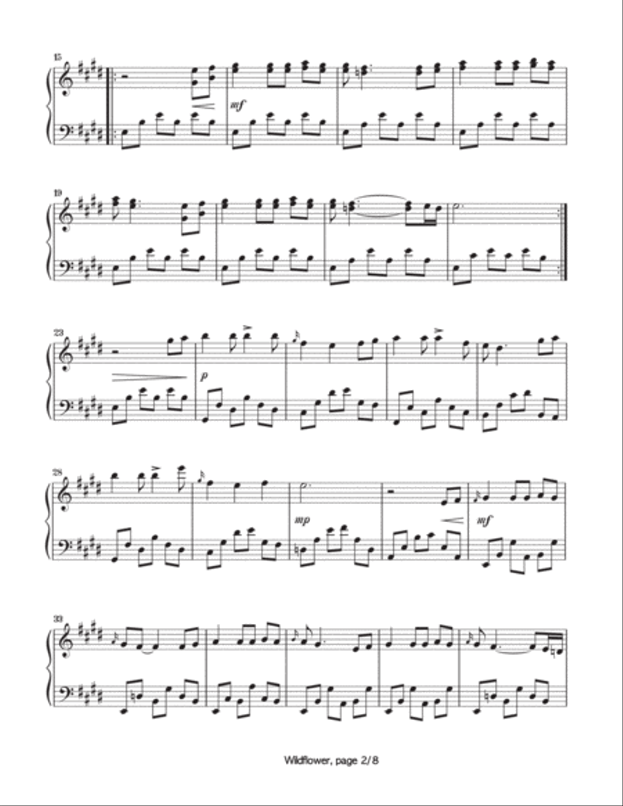 Wildflower Wildflower Piano Solo scores gallery preview page 3