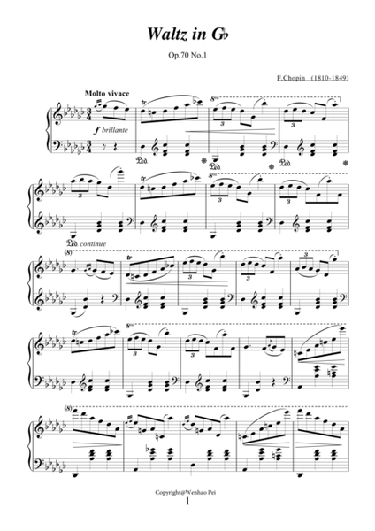 Waltzes (collection 3) by Frederic Chopin for piano solo