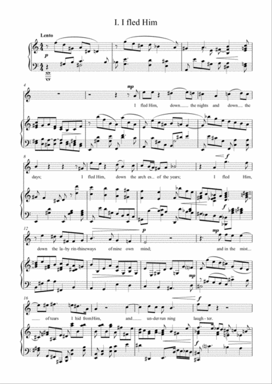 The Hound of Heaven - song cycle for high voice and piano